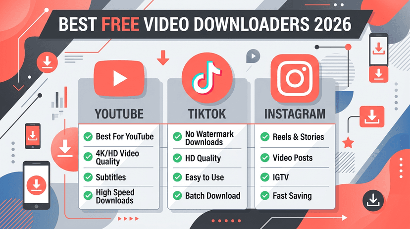 Best free video downloaders 2026 - compare YouTube TikTok Instagram