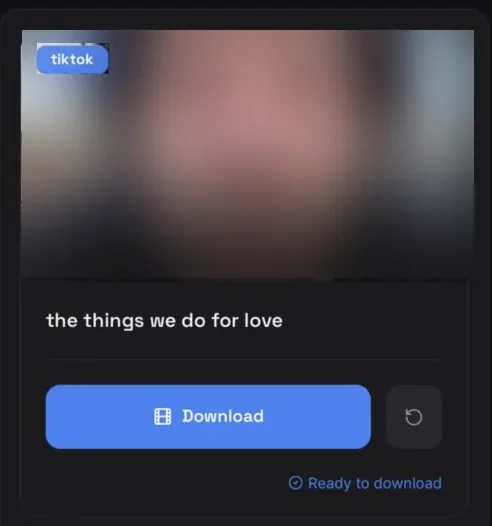 ClipSave on a phone: a TikTok video fetched and ready to download without a watermark